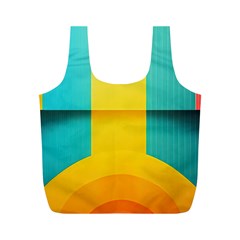 Colorful Rainbow Pattern Digital Art Abstract Minimalist Minimalism Full Print Recycle Bag (m) by Bedest