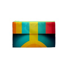 Colorful Rainbow Pattern Digital Art Abstract Minimalist Minimalism Cosmetic Bag (xs) by Bedest