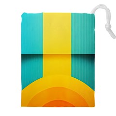 Colorful Rainbow Pattern Digital Art Abstract Minimalist Minimalism Drawstring Pouch (4xl) by Bedest