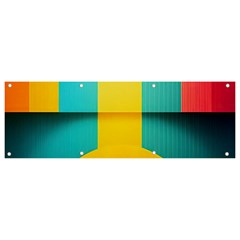 Colorful Rainbow Pattern Digital Art Abstract Minimalist Minimalism Banner And Sign 9  X 3  by Bedest