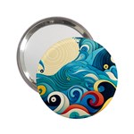 Waves Ocean Sea Abstract Whimsical Abstract Art Pattern Abstract Pattern Water Nature Moon Full Moon 2.25  Handbag Mirrors Front