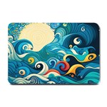 Waves Ocean Sea Abstract Whimsical Abstract Art Pattern Abstract Pattern Water Nature Moon Full Moon Small Doormat 24 x16  Door Mat