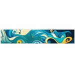 Waves Ocean Sea Abstract Whimsical Abstract Art Pattern Abstract Pattern Water Nature Moon Full Moon Large Premium Plush Fleece Scarf  Front