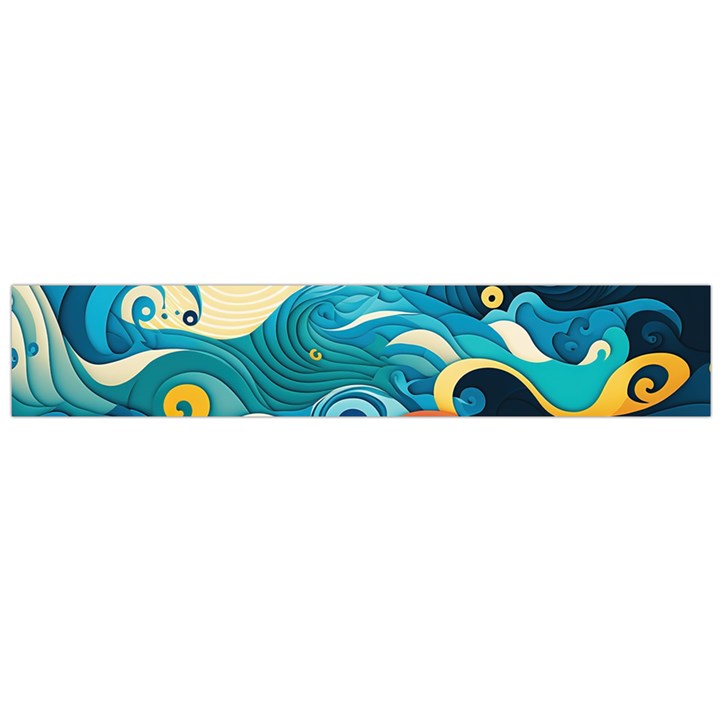 Waves Ocean Sea Abstract Whimsical Abstract Art Pattern Abstract Pattern Water Nature Moon Full Moon Large Premium Plush Fleece Scarf 