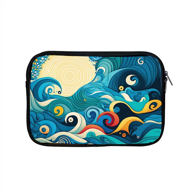 Waves Ocean Sea Abstract Whimsical Abstract Art Pattern Abstract Pattern Water Nature Moon Full Moon Apple MacBook Pro 15  Zipper Case