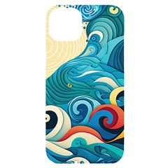 Waves Ocean Sea Abstract Whimsical Abstract Art Pattern Abstract Pattern Water Nature Moon Full Moon Iphone 14 Plus Black Uv Print Case by Bedest