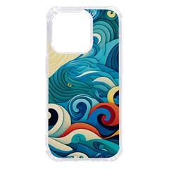 Waves Ocean Sea Abstract Whimsical Abstract Art Pattern Abstract Pattern Water Nature Moon Full Moon Iphone 14 Pro Tpu Uv Print Case by Bedest