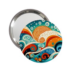 Waves Ocean Sea Abstract Whimsical Abstract Art Pattern Abstract Pattern Nature Water Seascape 2 25  Handbag Mirrors by Bedest