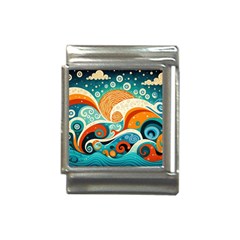 Waves Ocean Sea Abstract Whimsical Abstract Art Pattern Abstract Pattern Nature Water Seascape Italian Charm (13mm) by Bedest