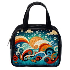 Waves Ocean Sea Abstract Whimsical Abstract Art Pattern Abstract Pattern Nature Water Seascape Classic Handbag (one Side) by Bedest