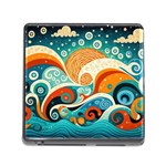 Waves Ocean Sea Abstract Whimsical Abstract Art Pattern Abstract Pattern Nature Water Seascape Memory Card Reader (Square 5 Slot) Front