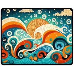 Waves Ocean Sea Abstract Whimsical Abstract Art Pattern Abstract Pattern Nature Water Seascape Fleece Blanket (medium) by Bedest