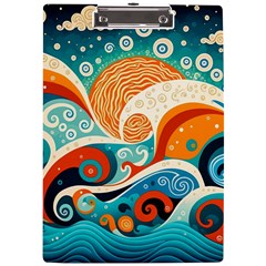 Waves Ocean Sea Abstract Whimsical Abstract Art Pattern Abstract Pattern Nature Water Seascape A4 Acrylic Clipboard by Bedest