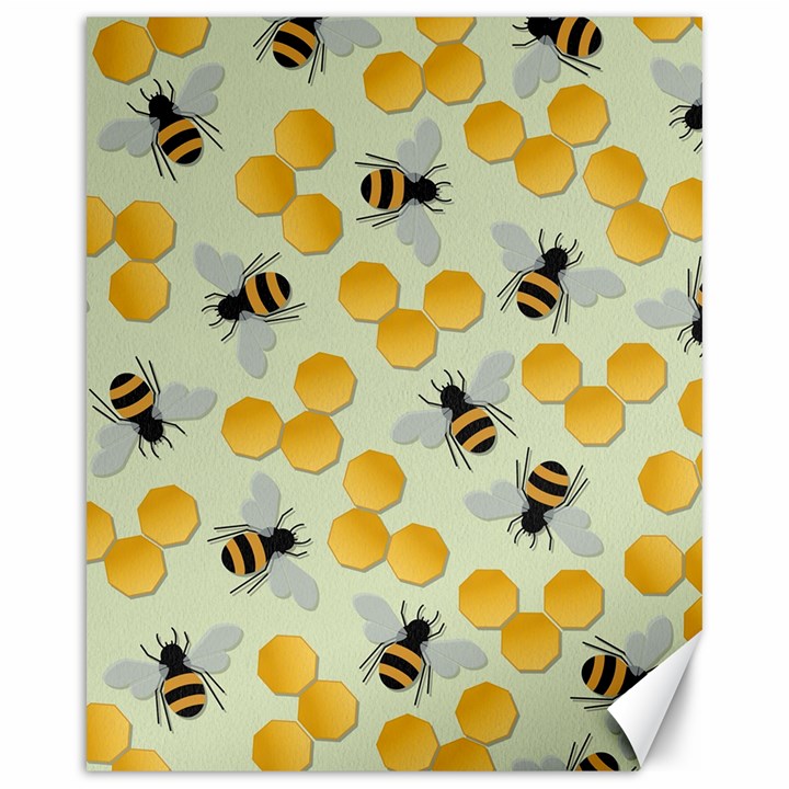 Bees Pattern Honey Bee Bug Honeycomb Honey Beehive Canvas 16  x 20 