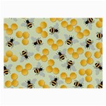 Bees Pattern Honey Bee Bug Honeycomb Honey Beehive Large Glasses Cloth (2 Sides) Front