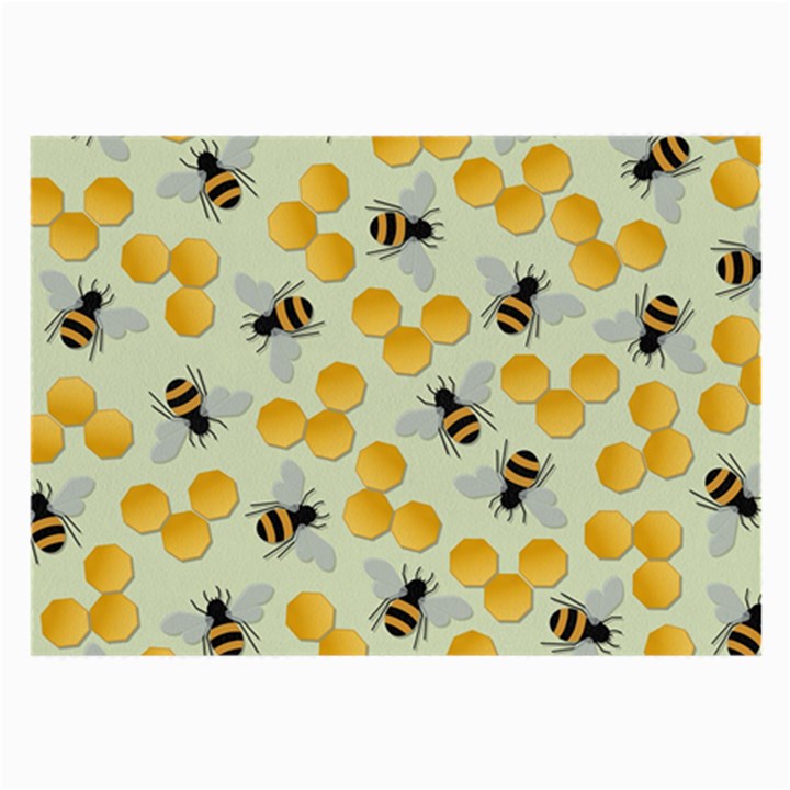 Bees Pattern Honey Bee Bug Honeycomb Honey Beehive Large Glasses Cloth (2 Sides)