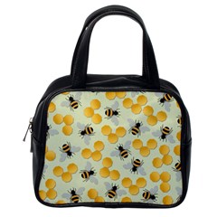 Bees Pattern Honey Bee Bug Honeycomb Honey Beehive Classic Handbag (one Side) by Bedest