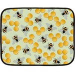 Bees Pattern Honey Bee Bug Honeycomb Honey Beehive Two Sides Fleece Blanket (Mini) 35 x27  Blanket Front