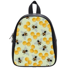 Bees Pattern Honey Bee Bug Honeycomb Honey Beehive School Bag (small) by Bedest