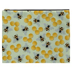 Bees Pattern Honey Bee Bug Honeycomb Honey Beehive Cosmetic Bag (xxxl) by Bedest