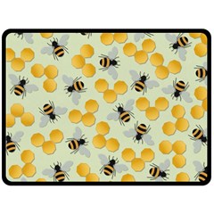 Bees Pattern Honey Bee Bug Honeycomb Honey Beehive Two Sides Fleece Blanket (large) by Bedest