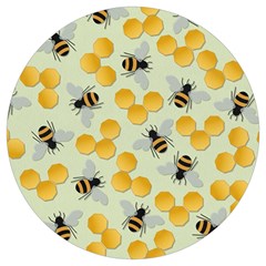 Bees Pattern Honey Bee Bug Honeycomb Honey Beehive Round Trivet by Bedest