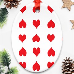 Heart Red Love Valentines Day Ornament (oval)