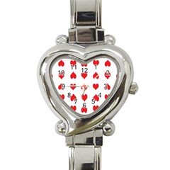 Heart Red Love Valentines Day Heart Italian Charm Watch by Bajindul