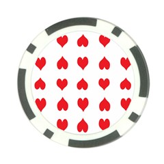 Heart Red Love Valentines Day Poker Chip Card Guard (10 Pack) by Bajindul