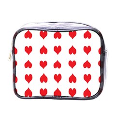 Heart Red Love Valentines Day Mini Toiletries Bag (one Side) by Bajindul