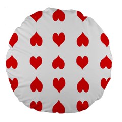 Heart Red Love Valentines Day Large 18  Premium Round Cushions by Bajindul