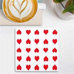 Heart Red Love Valentines Day Uv Print Square Tile Coaster  by Bajindul