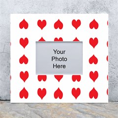 Heart Red Love Valentines Day White Wall Photo Frame 5  X 7  by Bajindul