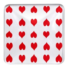 Heart Red Love Valentines Day Square Glass Fridge Magnet (4 Pack) by Bajindul