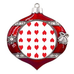 Heart Red Love Valentines Day Metal Snowflake And Bell Red Ornament