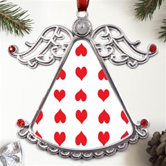 Heart Red Love Valentines Day Metal Angel With Crystal Ornament by Bajindul