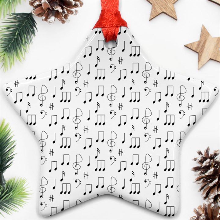 Music Notes Background Wallpaper Star Ornament (Two Sides)