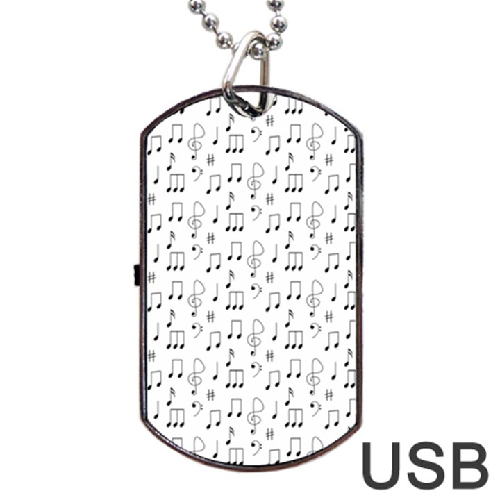 Music Notes Background Wallpaper Dog Tag USB Flash (Two Sides)