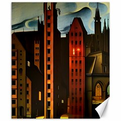 Sci-fi Futuristic Science Fiction City Neon Scene Artistic Technology Machine Fantasy Gothic Town Bu Canvas 8  X 10 