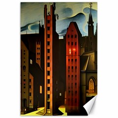 Sci-fi Futuristic Science Fiction City Neon Scene Artistic Technology Machine Fantasy Gothic Town Bu Canvas 20  X 30 