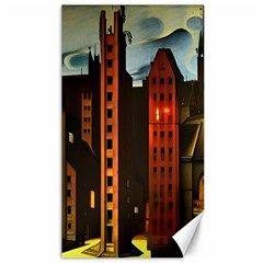 Sci-fi Futuristic Science Fiction City Neon Scene Artistic Technology Machine Fantasy Gothic Town Bu Canvas 40  X 72  by Posterlux