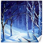 Landscape Outdoors Greeting Card Snow Forest Woods Nature Ai Generated Path Trail Santa s Village Vi Canvas 12  x 12  11.4 x11.56  Canvas - 1