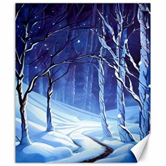 Landscape Outdoors Greeting Card Snow Forest Woods Nature Ai Generated Path Trail Santa s Village Vi Canvas 20  X 24 