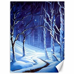 Landscape Outdoors Greeting Card Snow Forest Woods Nature Ai Generated Path Trail Santa s Village Vi Canvas 36  X 48 