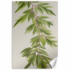 Watercolor Leaves Branch Nature Plant Growing Still Life Botanical Study Canvas 20  X 30  by Posterlux