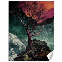 Night Sky Nature Tree Night Landscape Forest Galaxy Fantasy Dark Sky Planet Canvas 36  X 48  by Posterlux