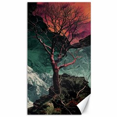 Night Sky Nature Tree Night Landscape Forest Galaxy Fantasy Dark Sky Planet Canvas 40  X 72 