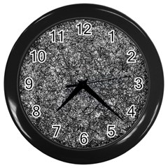 Black And White Abstract Expressive Print Wall Clock (black) by dflcprintsclothing