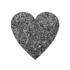 Black And White Abstract Expressive Print Heart Magnet by dflcprintsclothing