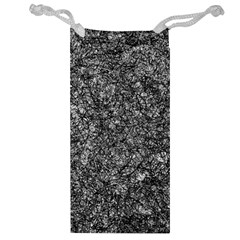 Black And White Abstract Expressive Print Jewelry Bag